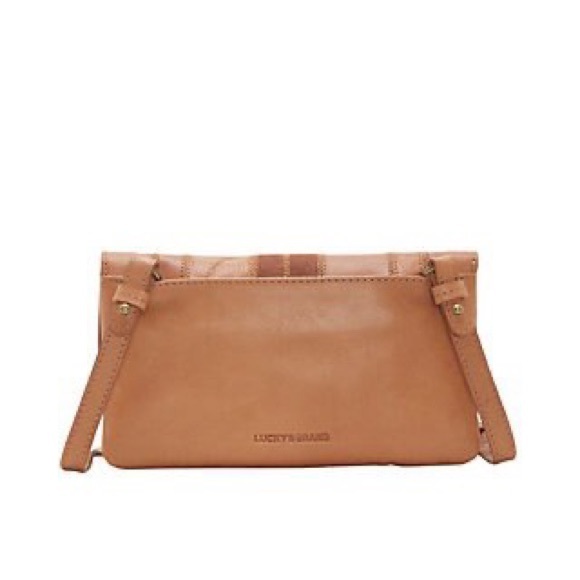 new Lucky Brand ☀︎ Axil Patchwork Leather Crossbody Clutch Handbag ☀︎︎ Cognac - Picture 5 of 17